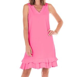 Fresh Produce Pink Sunrise Dress Sleeveless with Ruffle SM